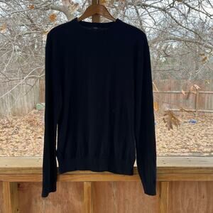 Vuori Men's Fluent Sweater Black Organic Cotton/Cashmere Crewneck Size L